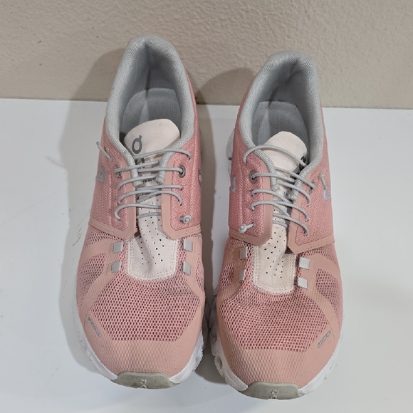 On Running 5 Women's Blush and White Sneakers - Picture 3 of 14